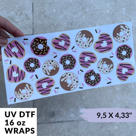 UV DTF - Donitas y corazones Libbey Wrap