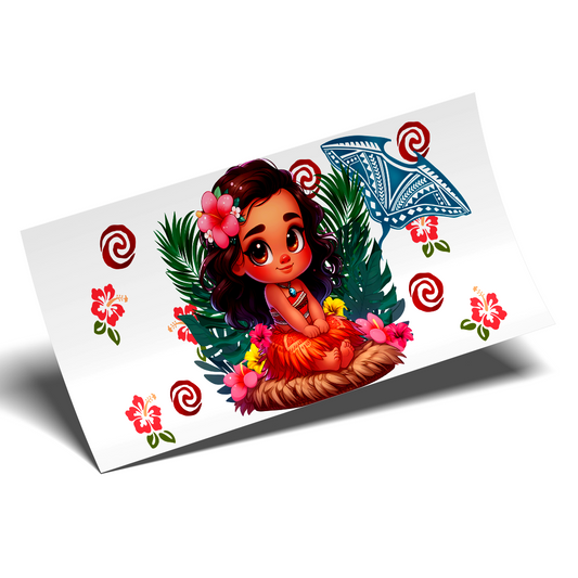 Cup Wrap Sticker - UV DTF transfer Moana Cute baby