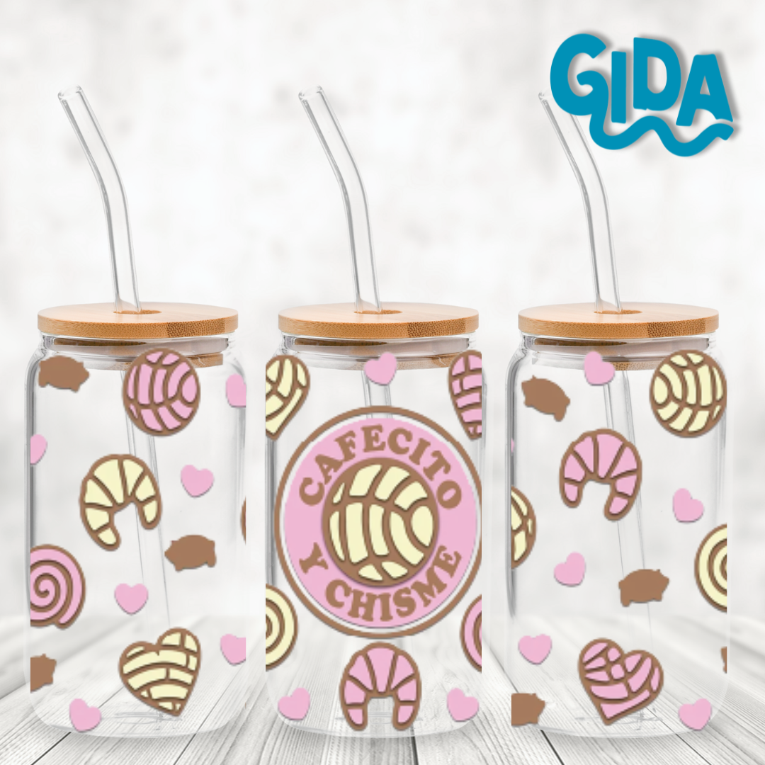 Cup Wrap UV DTF - CAFECITO Y CHISME conchitas mantecado Libbey Wrap