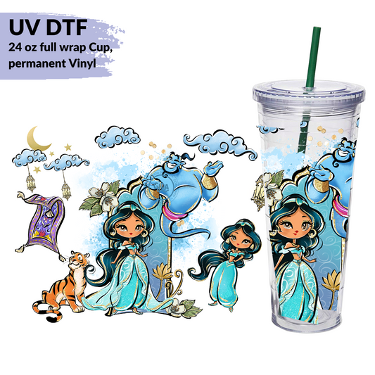 UV DTF WRAP - JAZMIN GENIE IN A BOTTLE 24 oz wrap