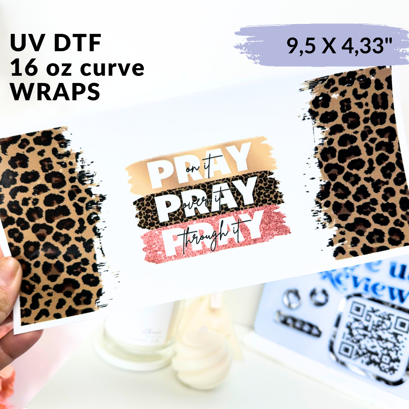 UV DTF - Pray Libbey cup Wrap