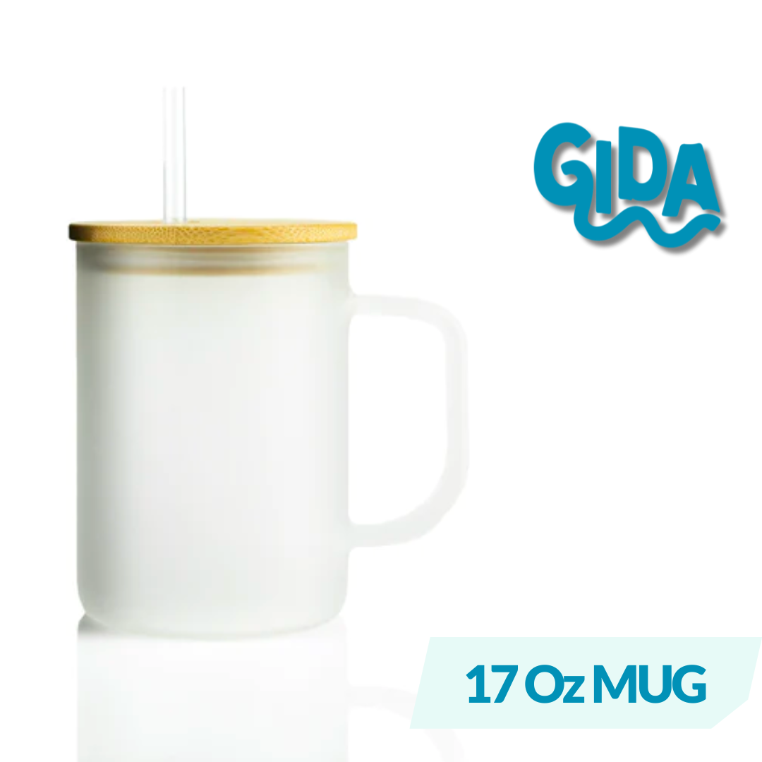 17 OZ MATTE FROSTED SUBLIMATION GLASS MUG