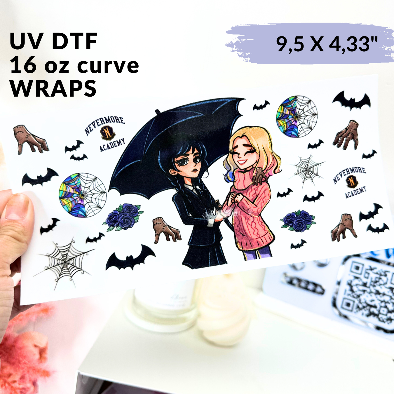 UV DTF - NeverMore Umbrella Libbey cup Wrap