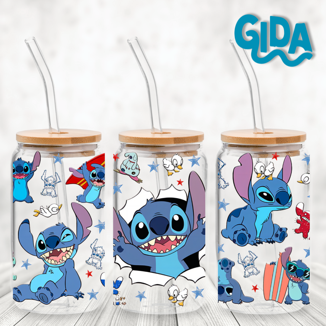 UV DTF WRAP - Blue Shows 16oz Libbey cup Wrap