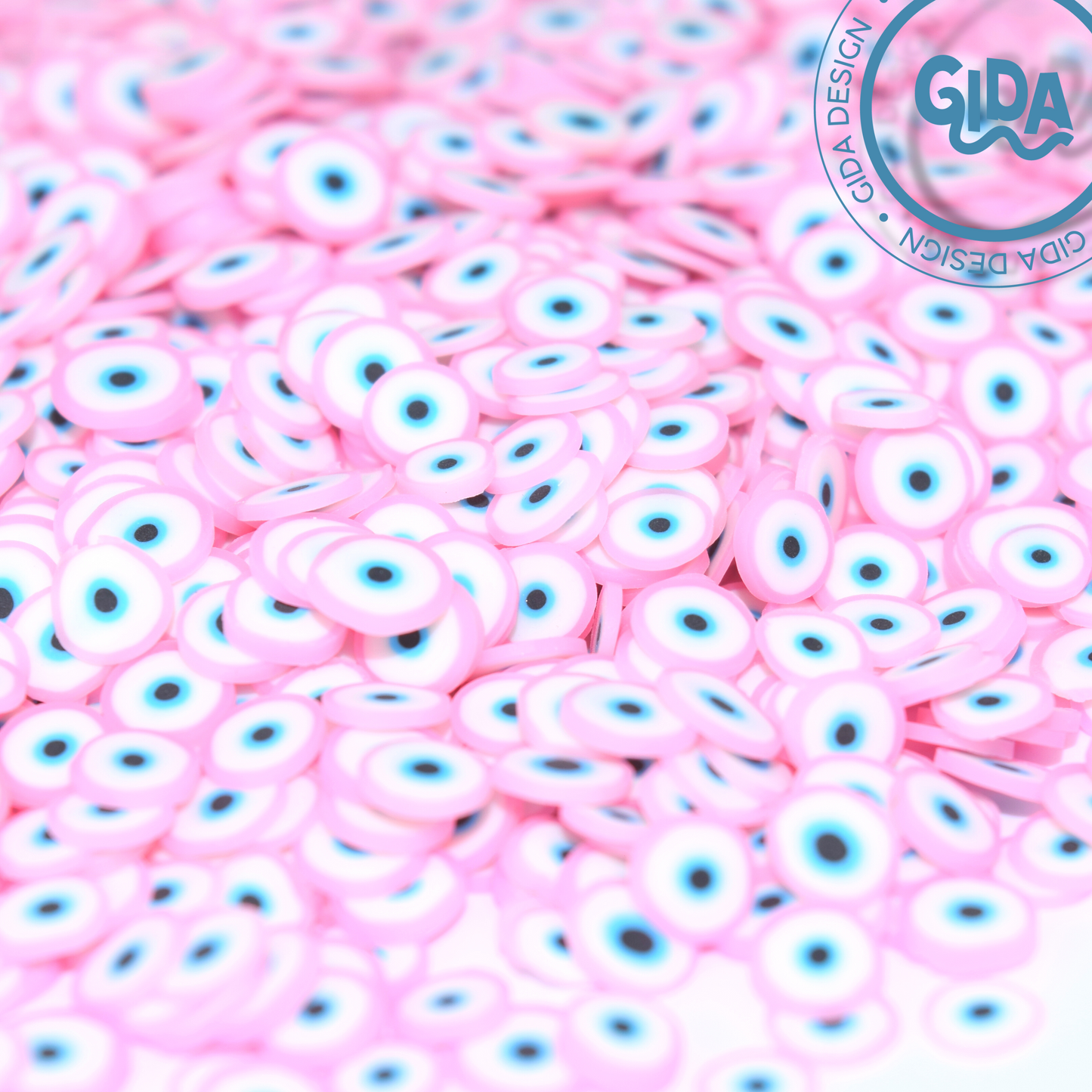 Baby Pink Turkish Eyes Polymer clay 1 oz