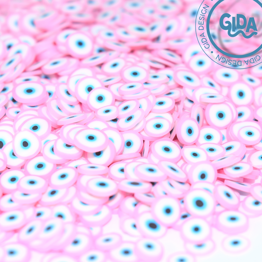 Baby Pink Turkish Eyes Polymer clay 1 oz