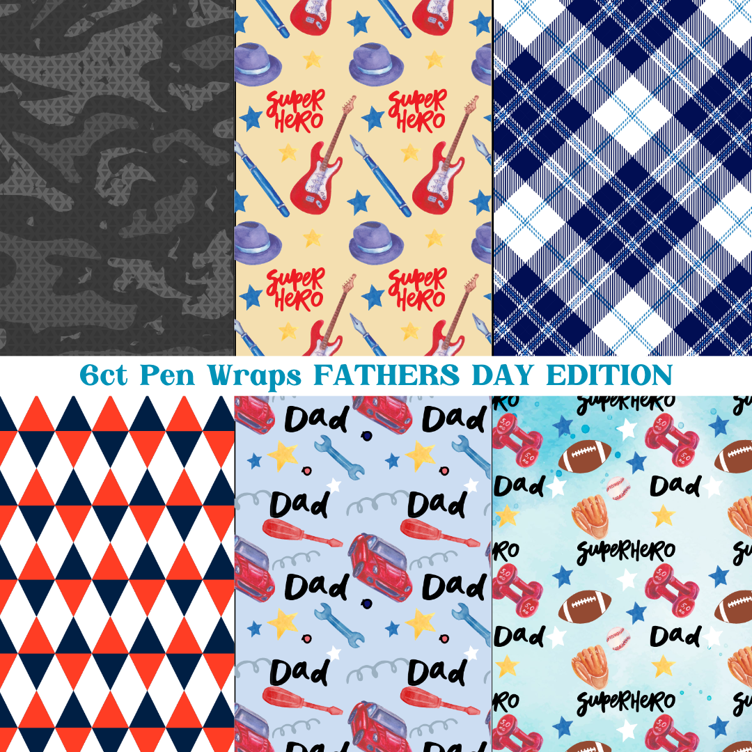 6ct Pen Set Fathers Day EXCLUSIVE DESIGNS Pen Wrap