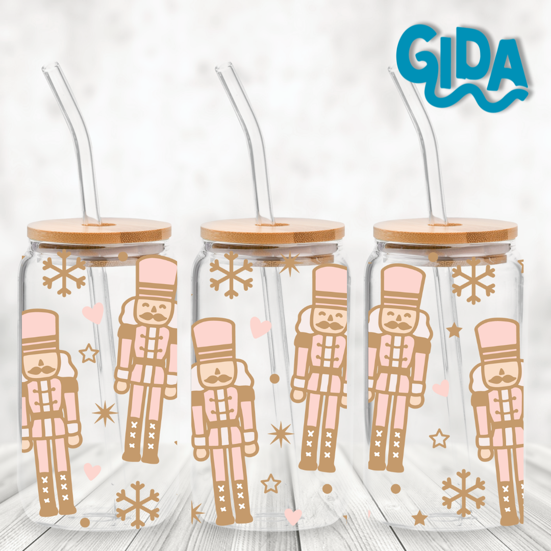 UV DTF - Pink Nutcracker Libbey cup Wrap