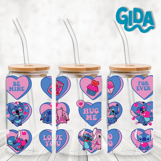 UV DTF Wrap - 15 hearts STITCHY Libbey Wrap - Stickers