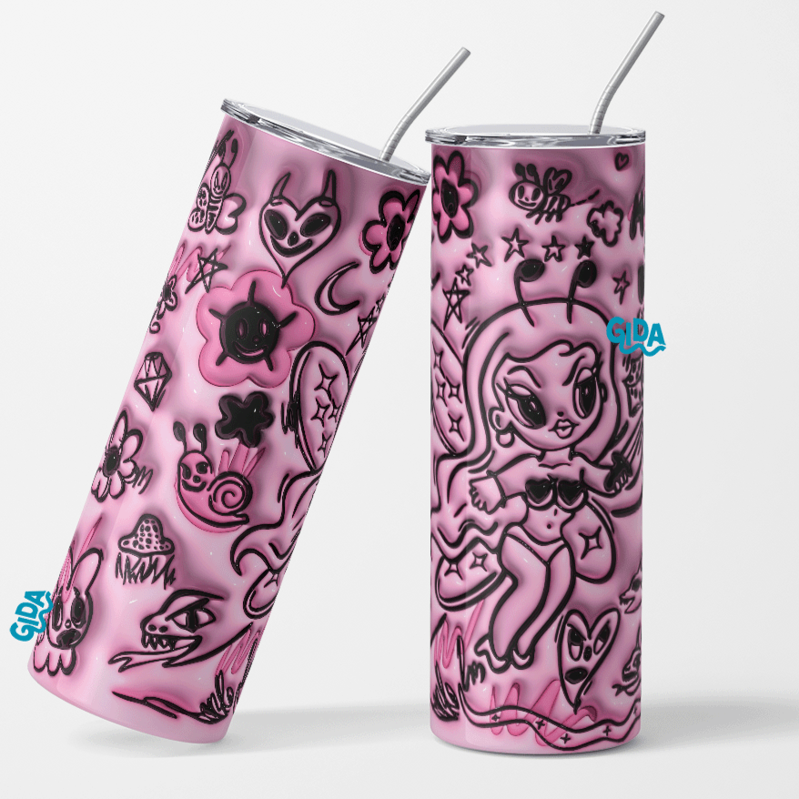 3D - Karol G inflated Straight 20oz Tumbler wrap Vinyl