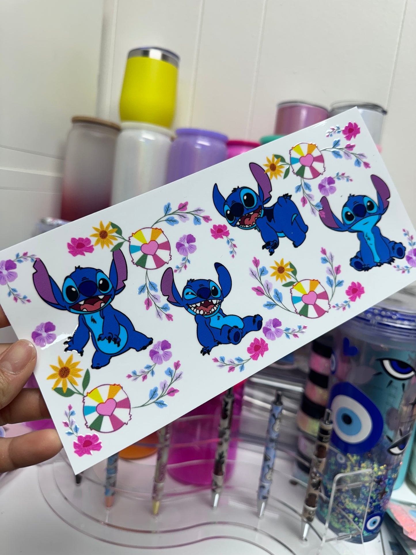 UV DTF - flowers and hearts STITCHY Libbey Wrap