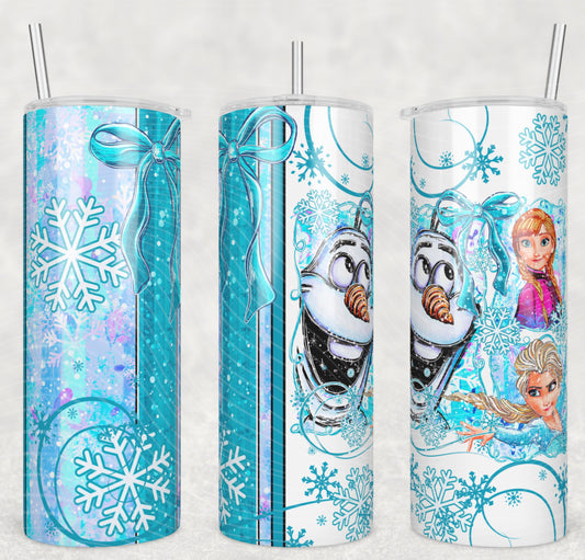 20 OZ straight tumbler Patterned Vinyl - Frozen Elsa 23.5x20.5 centimeters