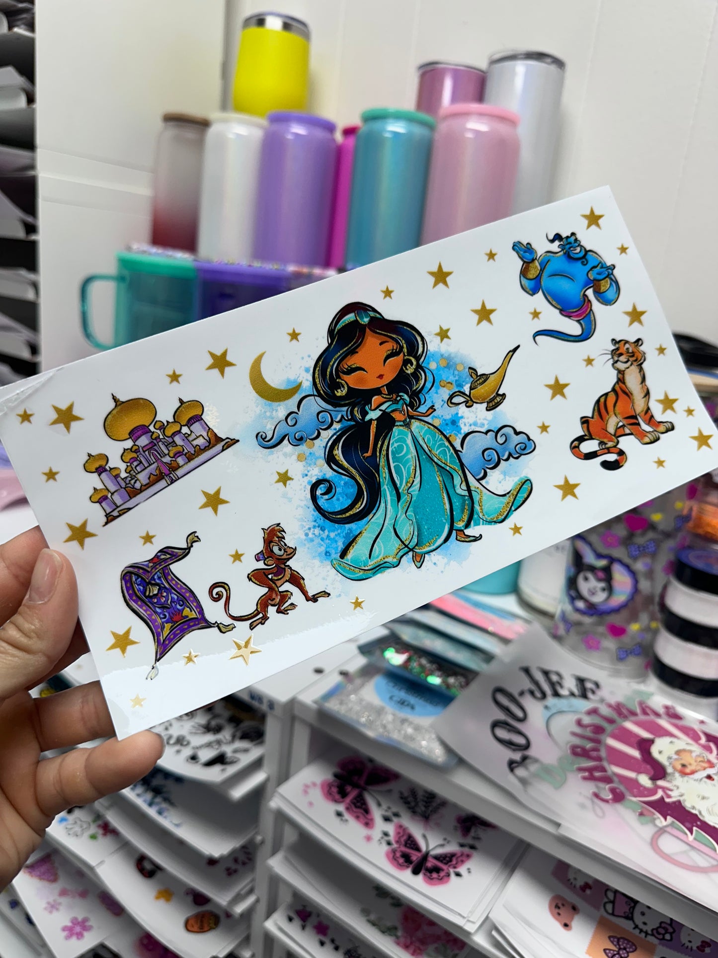 UV DTF Stickers Wrap - Mini Jazmin Libbey cup Wrap