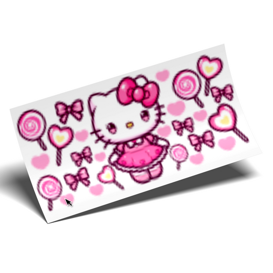 Cup Wrap Sticker UV DTF - Kitty Lollipop