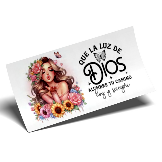 Cup Wrap Sticker UV DTF - Que la Luz De Dios Alumbre tu Camino