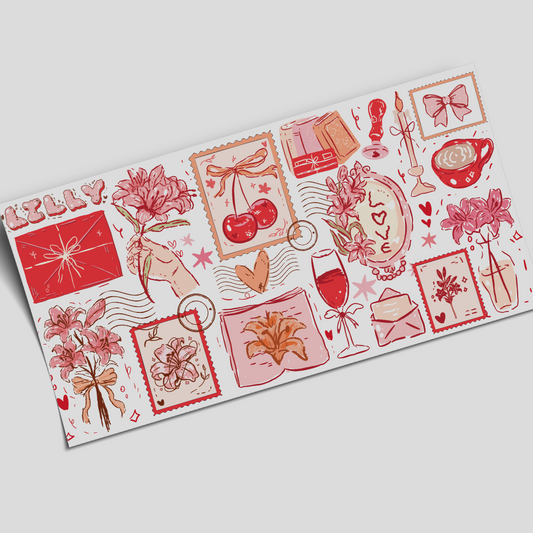 UV DTF - Cherries Coquette - 16oz Libbey cup Wrap