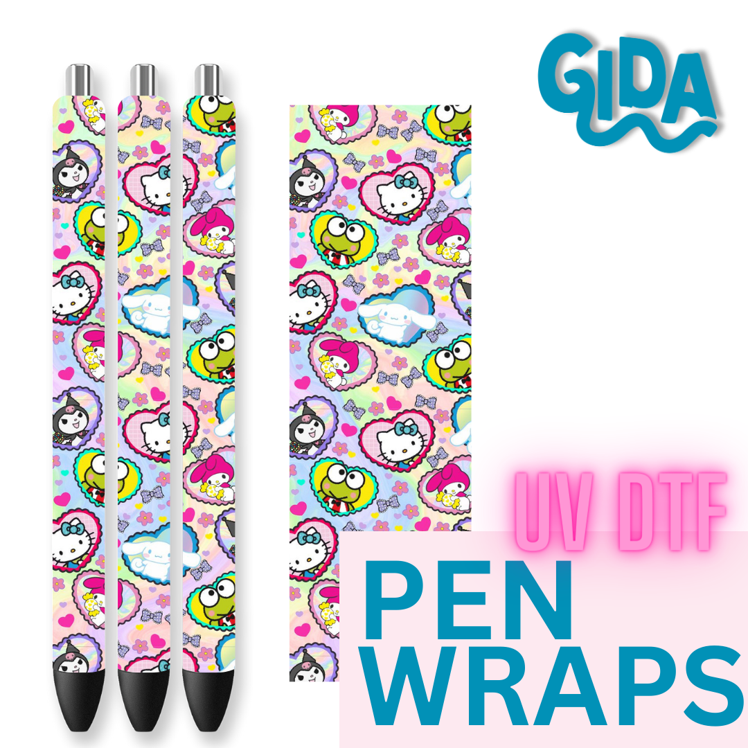 UV DTF - 5 New Friends Hello Kitty Pen Wrap