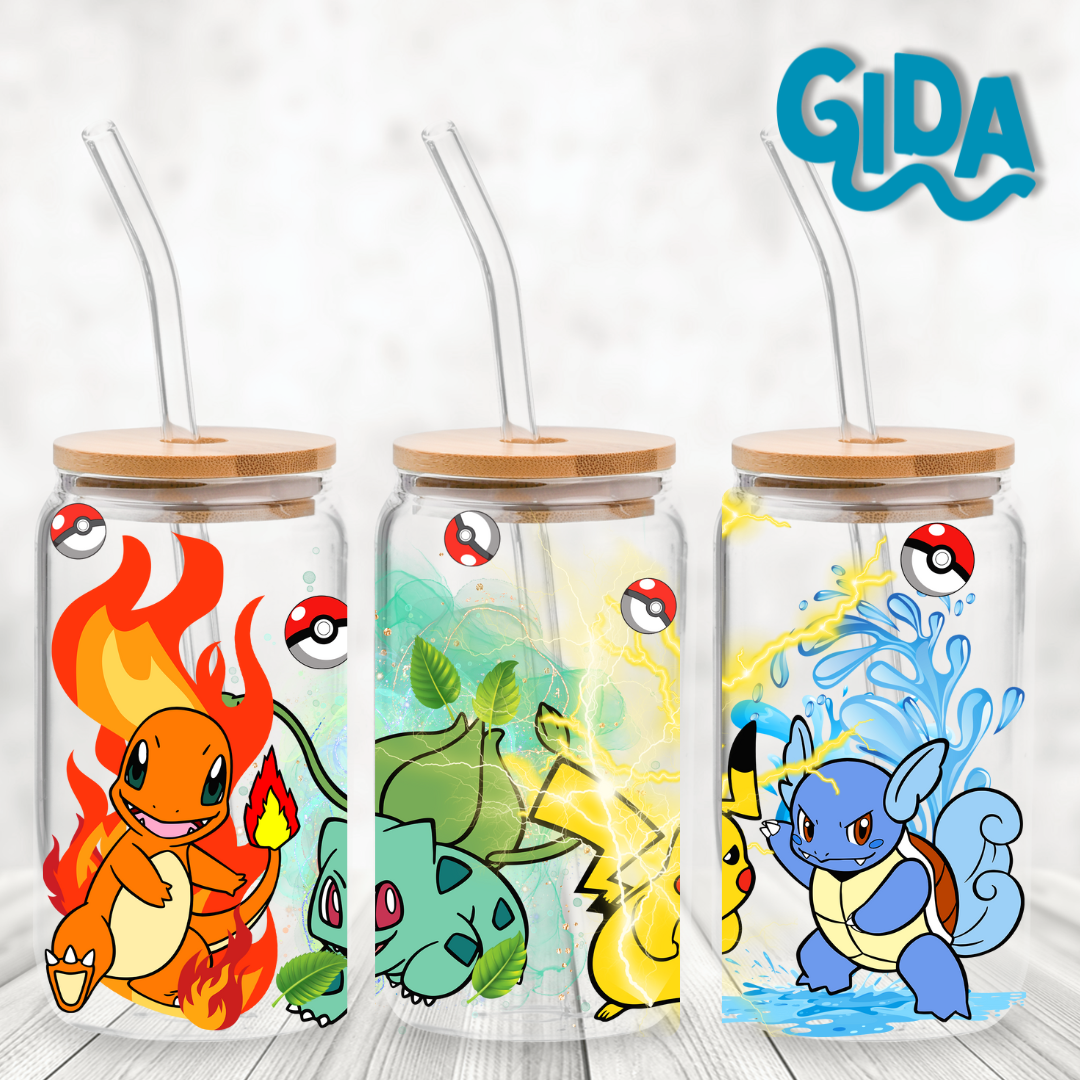 UV DTF Wrap - 4 Pokemon libbey cup Wrap