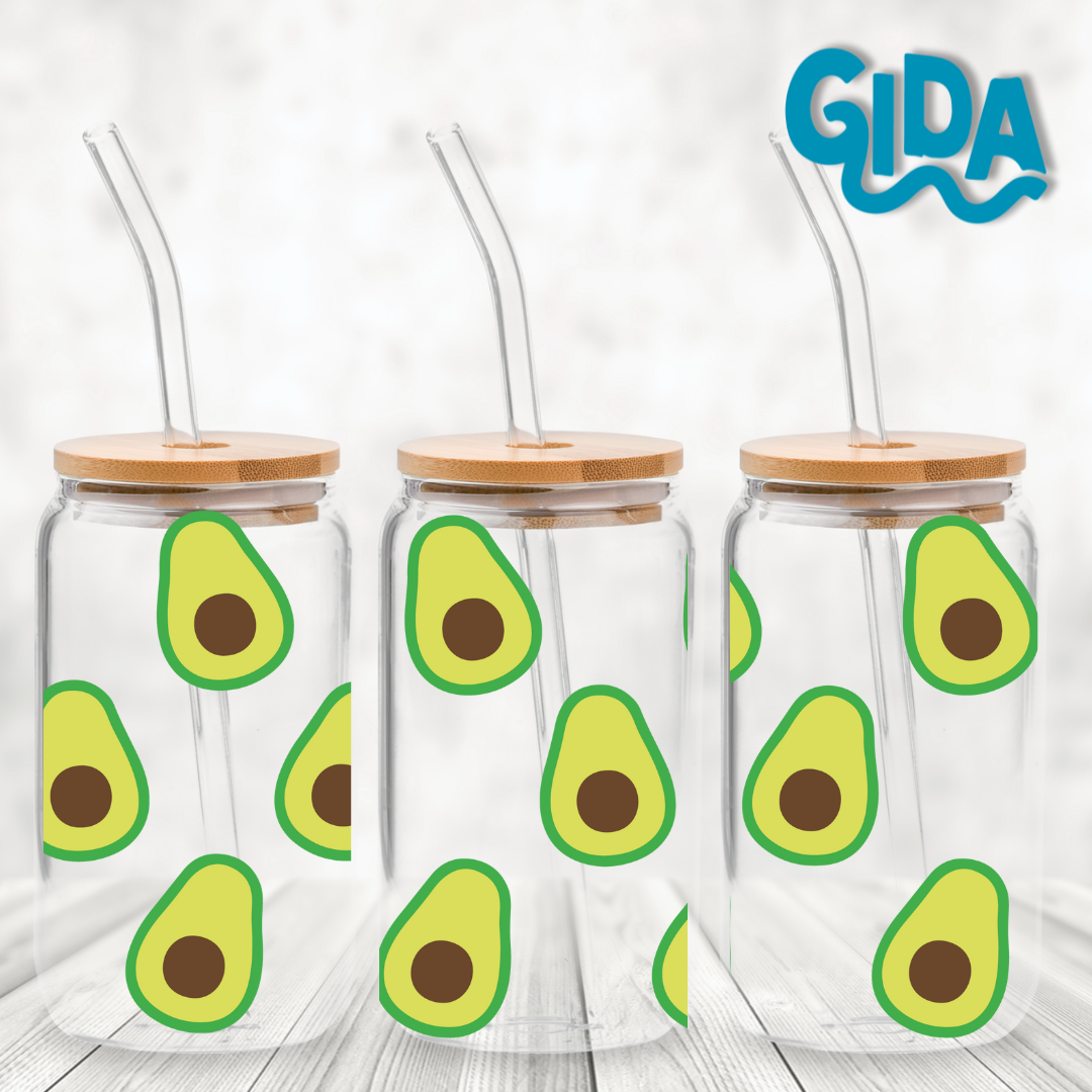 UV DTF Stickers Wraps - Solo Aguacate Libbey cup Wrap