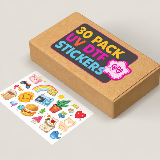 30 UV DTF Cup Wraps Bundle โ 16oz Libbey Glass Cans | Ready to Press Designs