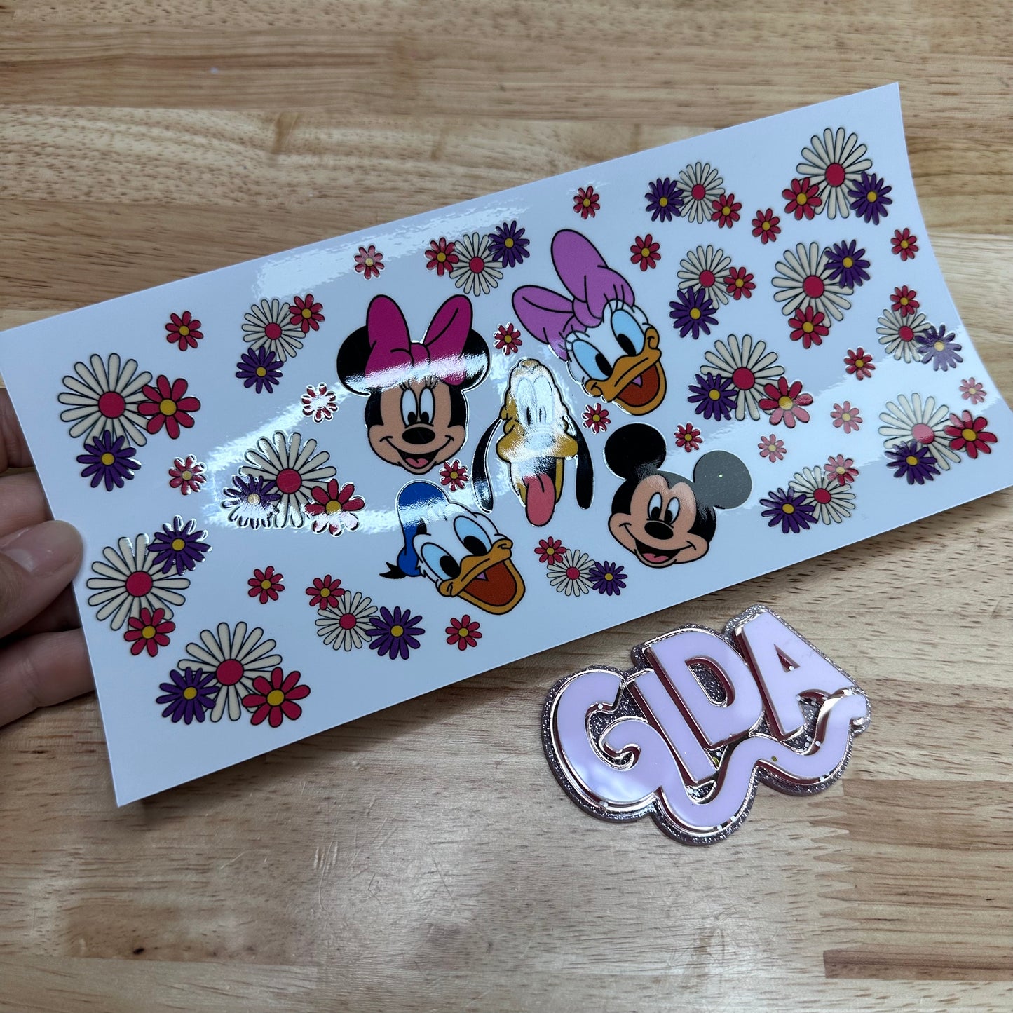 UV DTF Sticker Wraps - Flowers Friends faces Libbey cup Wrap