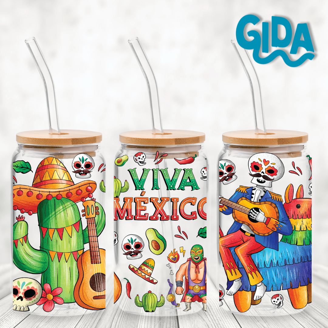UV DTF Stickers Wraps - Mexico libbey cup Wrap