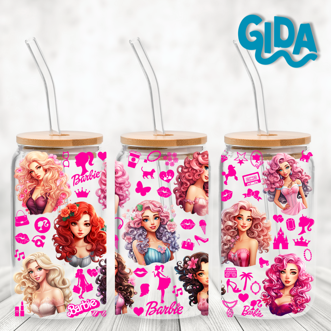 UV DTF - Barbie Friends faces Libbey cup Wrap