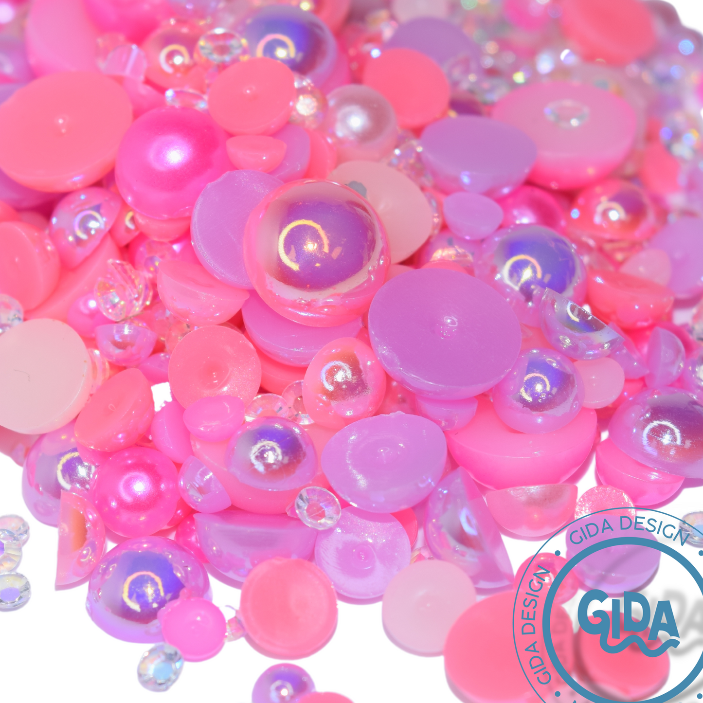 Pinky Pink Flat Back Pearl Mix - 1.2 oz