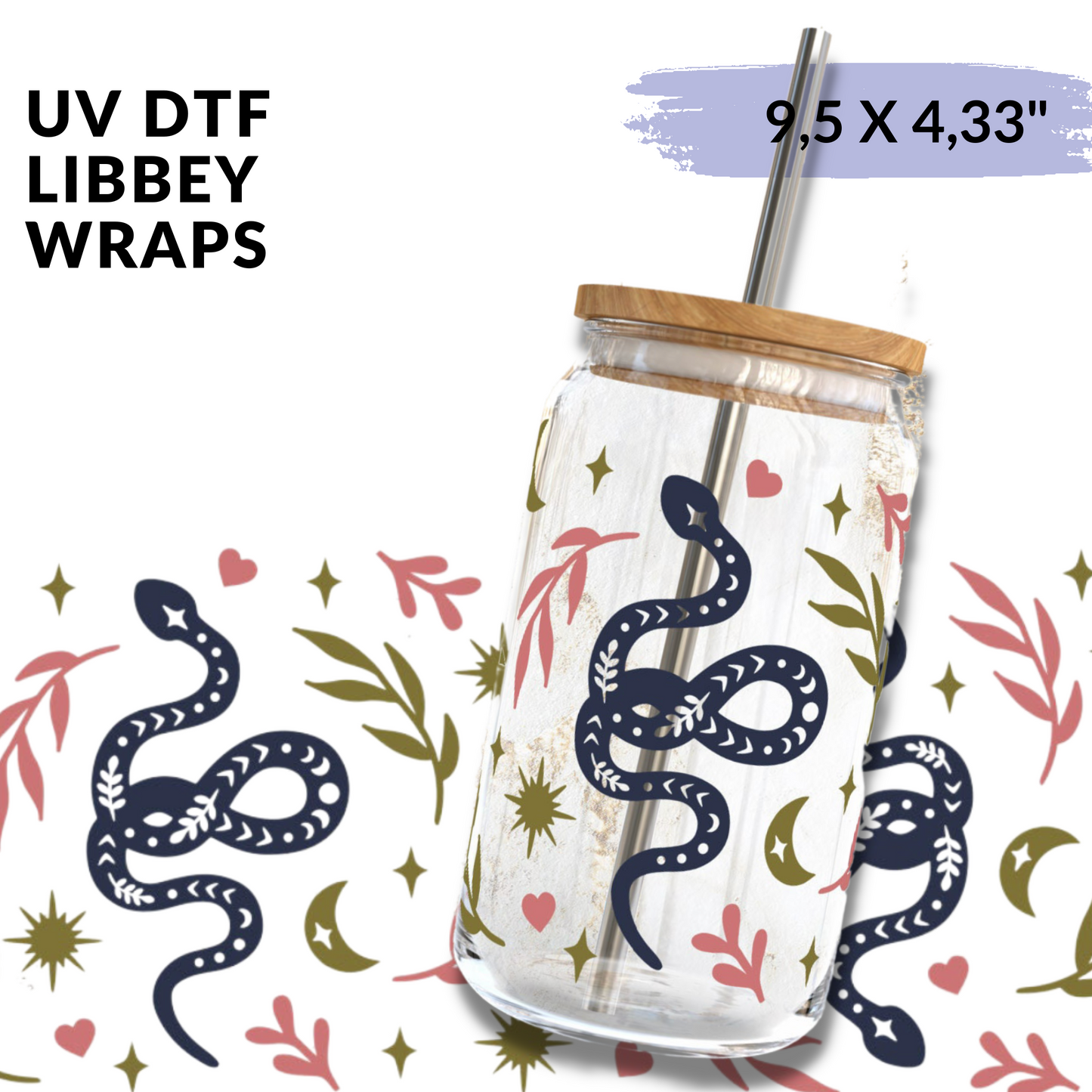 UV DTF - Snake libbey cup Wrap