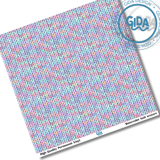 Watercolor Knit Texture Printed 12x12 " Vinyl