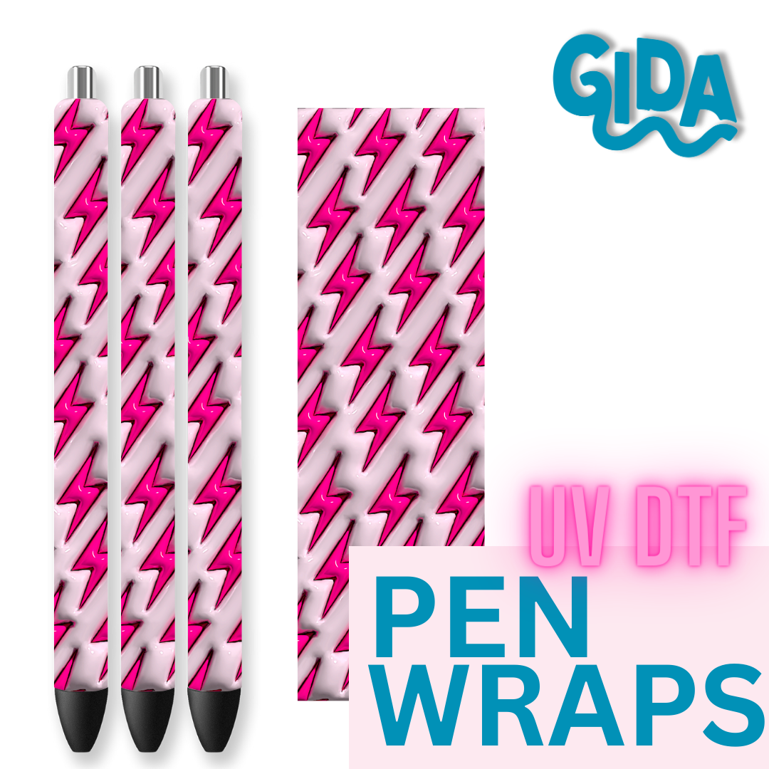 UV DTF - Hot Pink Thunders Pen Wrap
