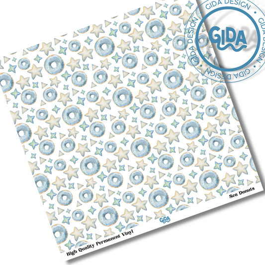Sea Donuts Printed 12x12 " Vinyl