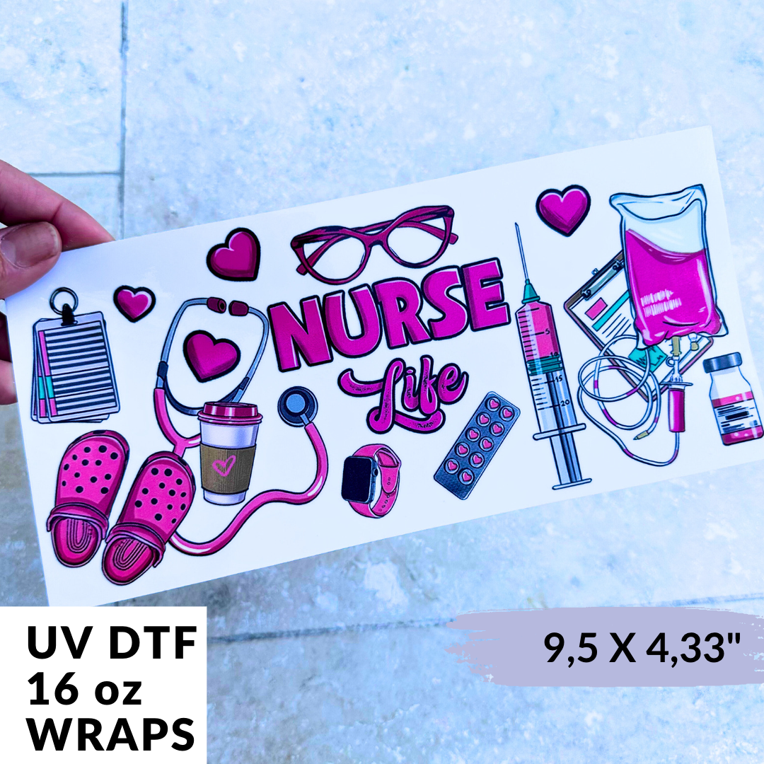UV DTF - Nurse Life Libbey Wrap