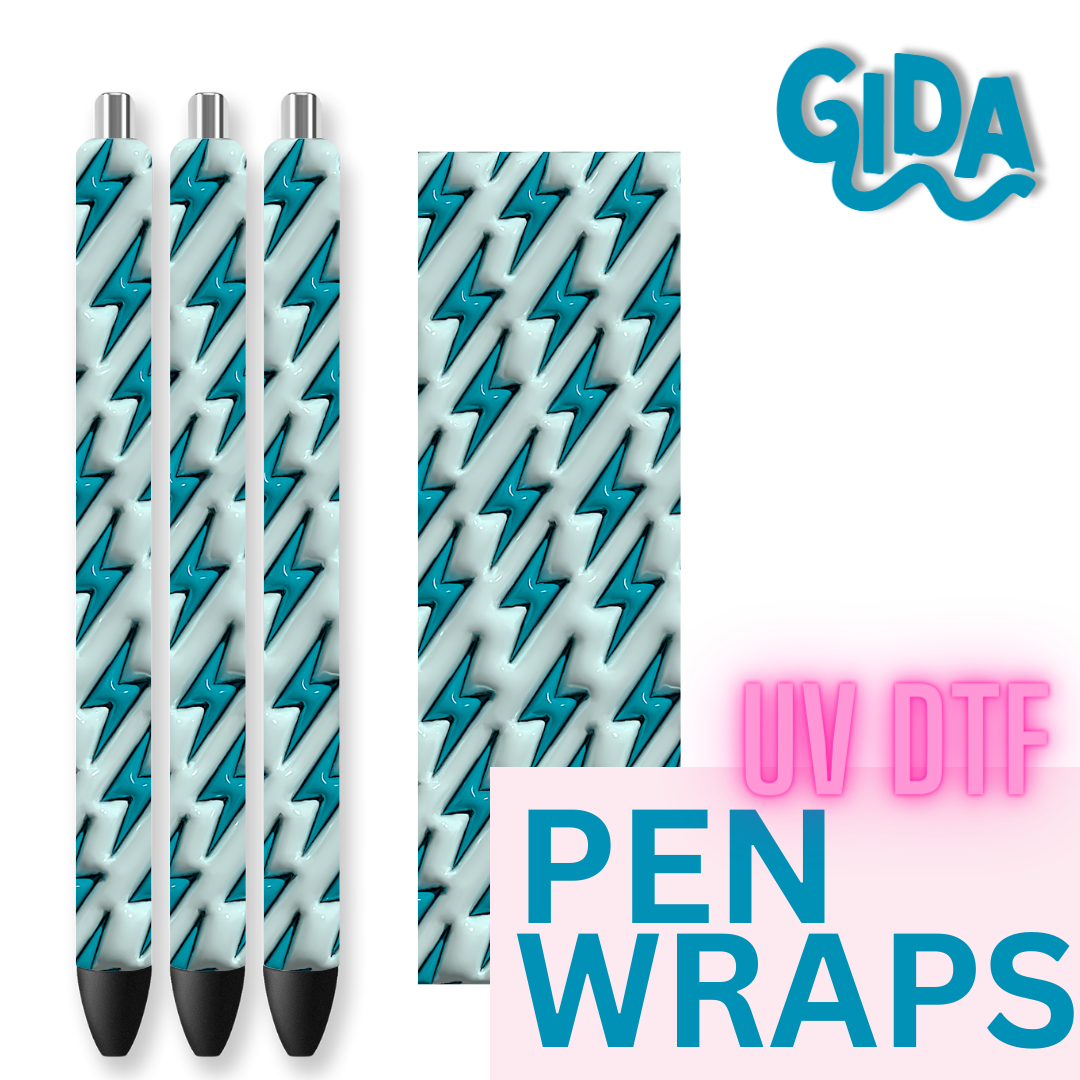 UV DTF - Rayitos Turquiose Pen Wrap