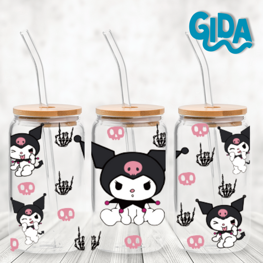 UV DTF - Stickers Kuromi Rock and roll 16oz libbey cup Wrap