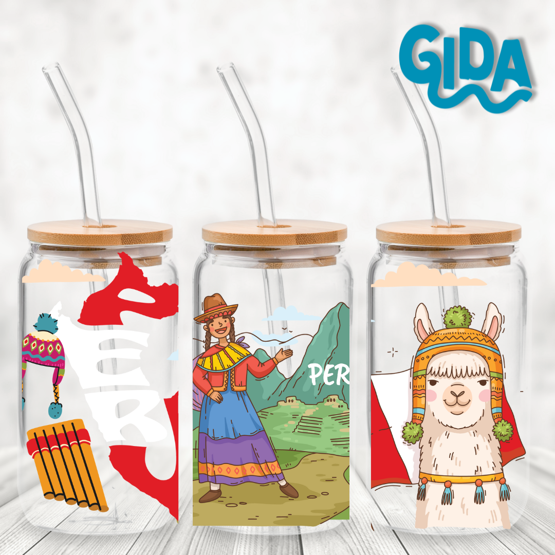 UV DTF Stickers Wraps - Peru libbey cup Wrap