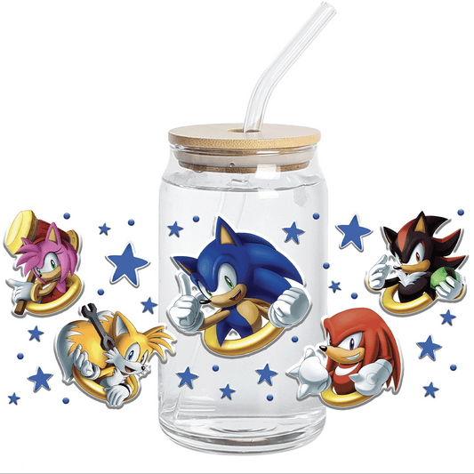 UV DTF Stickers Wrap - 5 Sonic - cup wrap STICKER