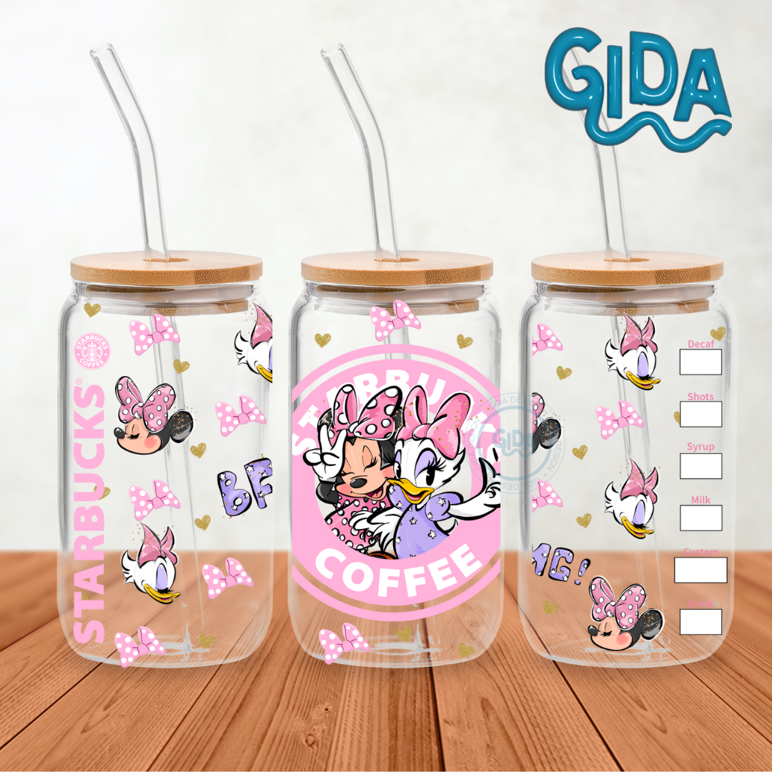 UV DTF - PINK BFF cup Wrap
