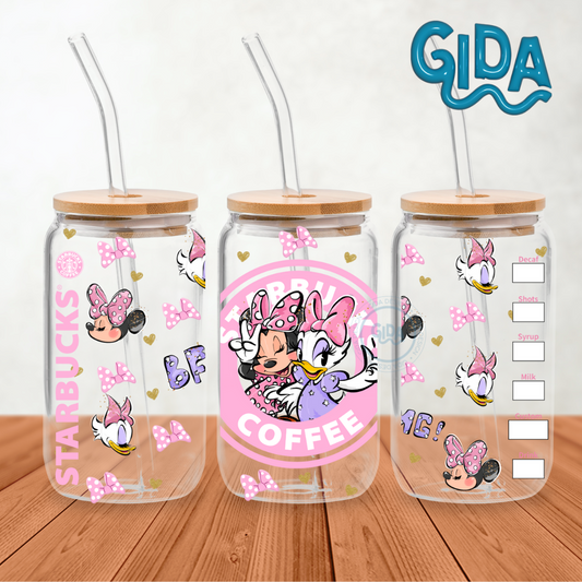 Cup Wrap Uv Dtf Stickers - PINK BFF cup Wrap