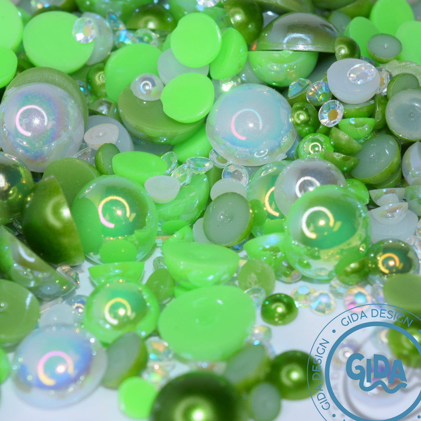 Fresh Green Flat Back Pearl Mix - 1.2 oz