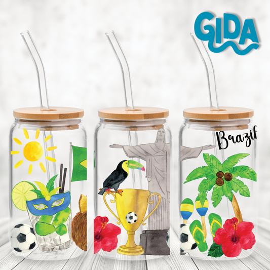 UV DTF Stickers Wraps - Brazil libbey cup Wrap