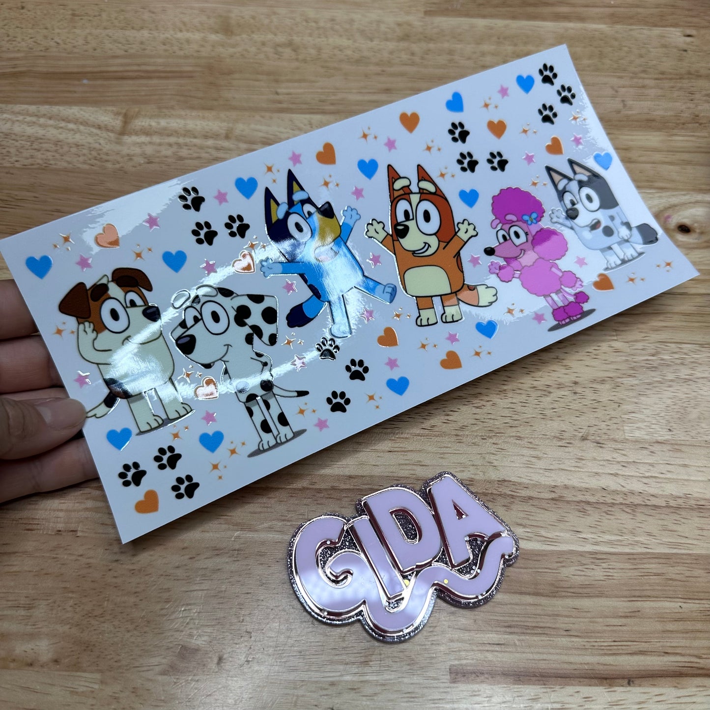 Cup Wrap UV DTF Stickers Wraps - Bluey Libbey cup Wrap