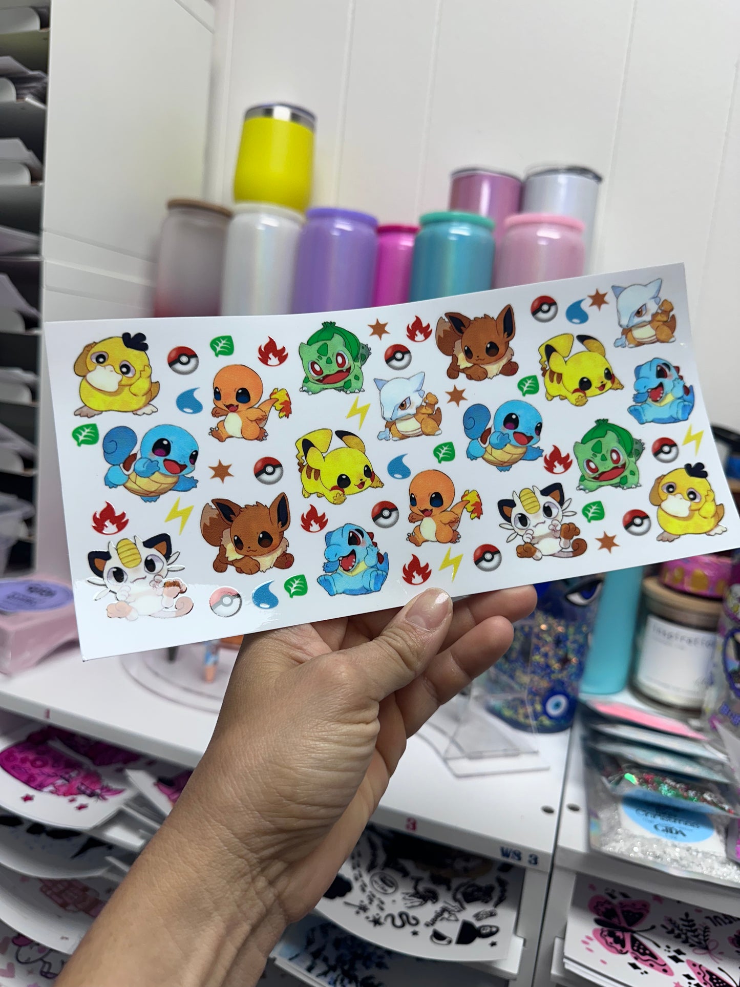 UV DTF Wrap Stickers - Minis Pokes Libbey cup Wrap