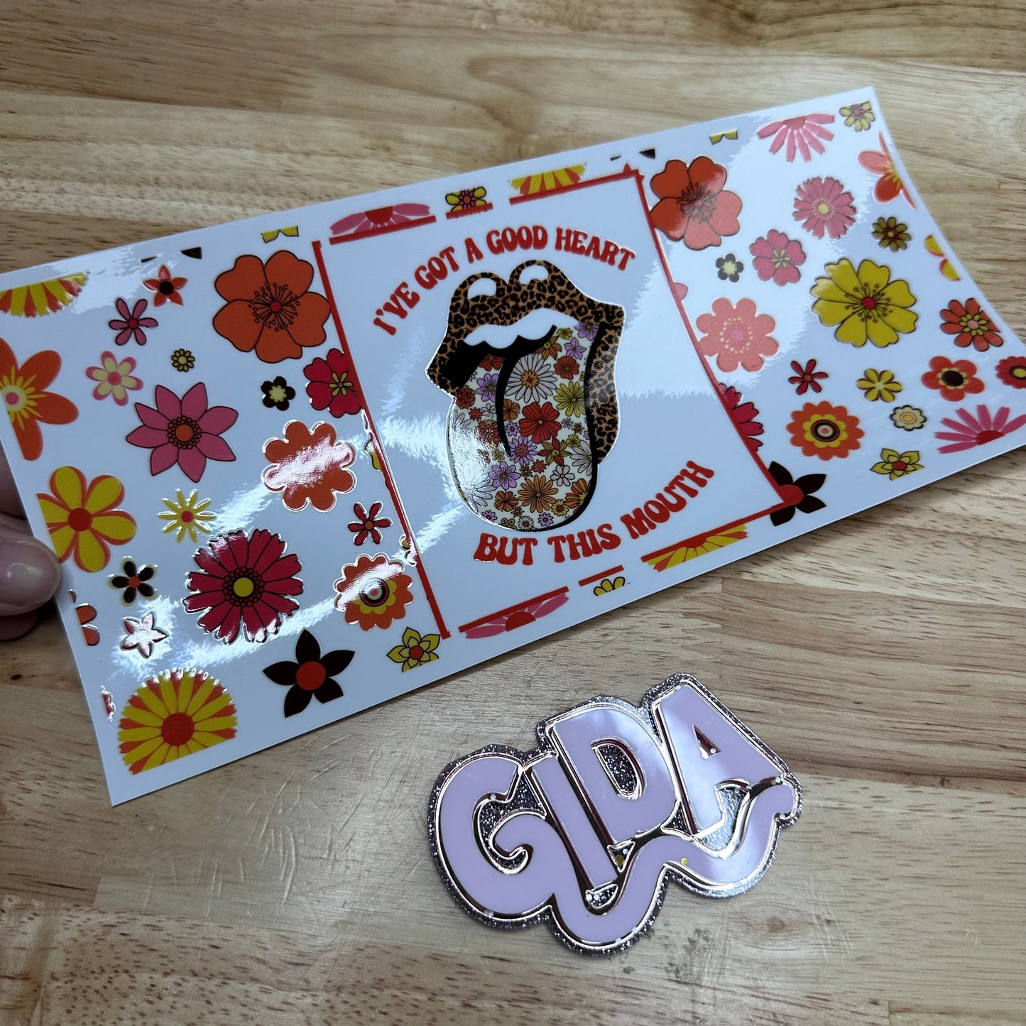 UV DTF - God Heart but this mouth Libbey cup Wrap