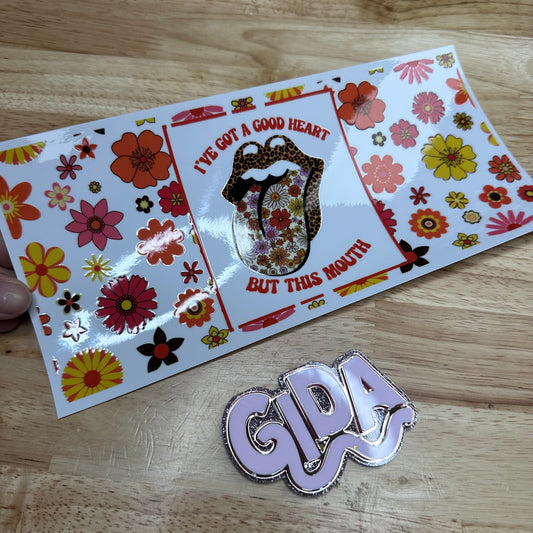 UV DTF - God Heart but this mouth Libbey cup Wrap