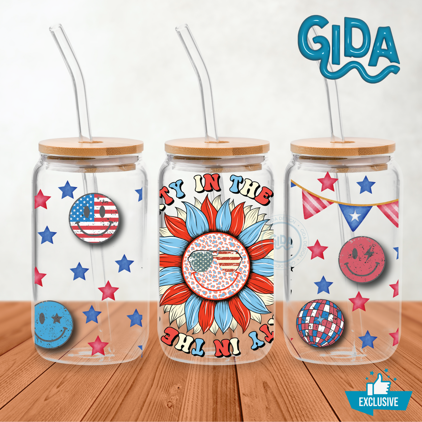 UV DTF - Party in the USA - Libbey 16 oz Wrap