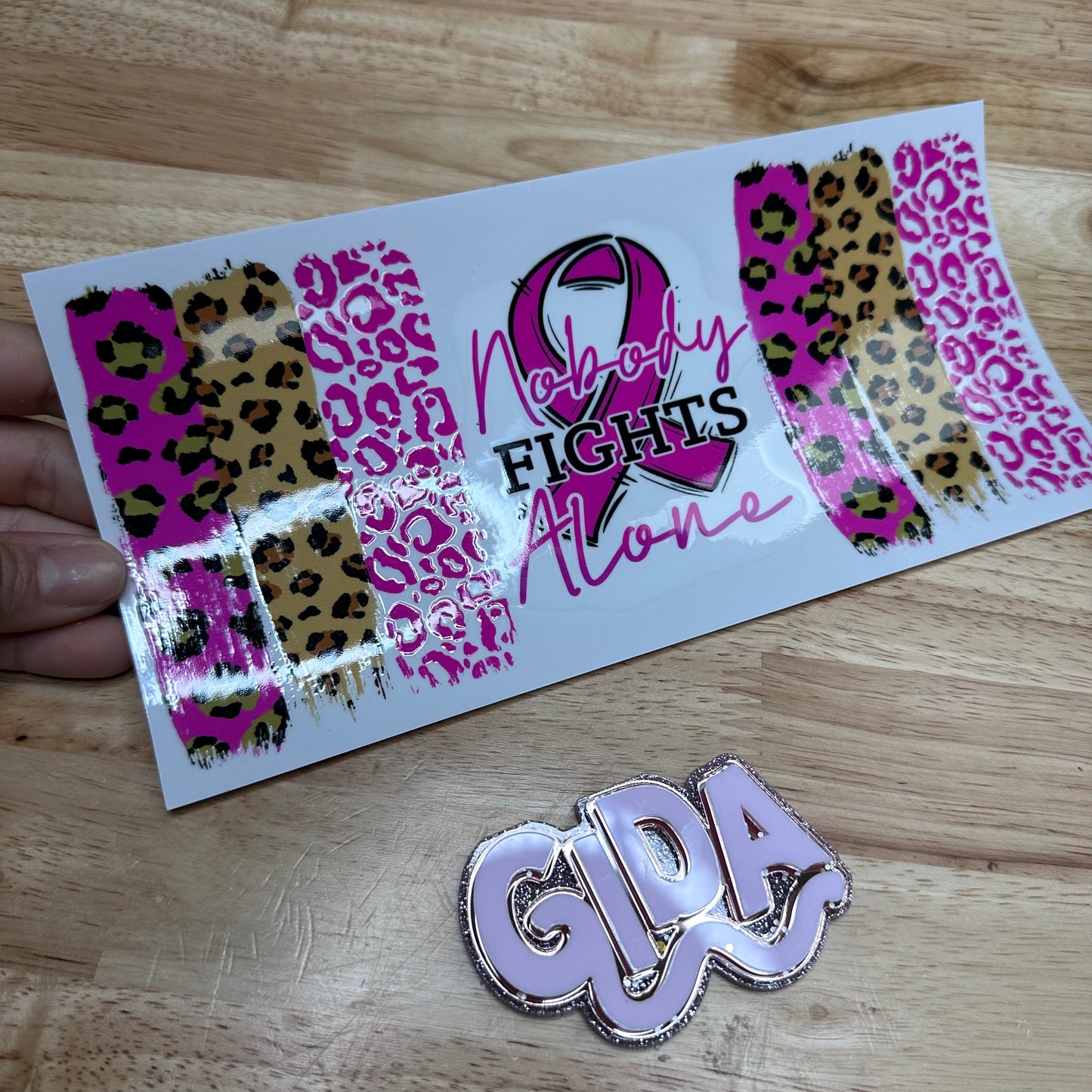 UV DTF Stickers Wraps - Cancer fighters Libbey cup Wrap