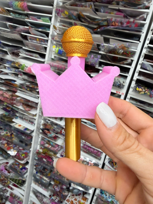Mini 3D Printed Microphone 🎤 CROWN - CORONA DE REINA