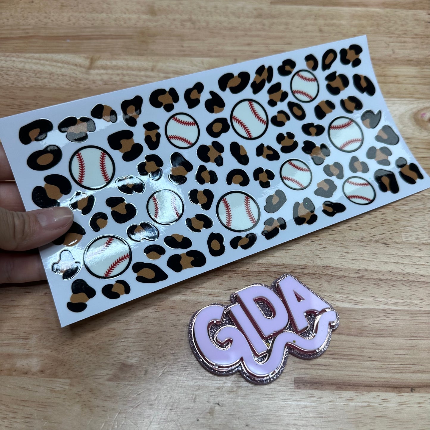 UV DTF - Animal print baseball Balls Libbey cup Wrap