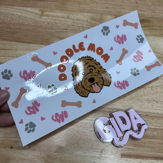 UV DTF Stickers Wraps - Doodle mom Libbey cup Wrap